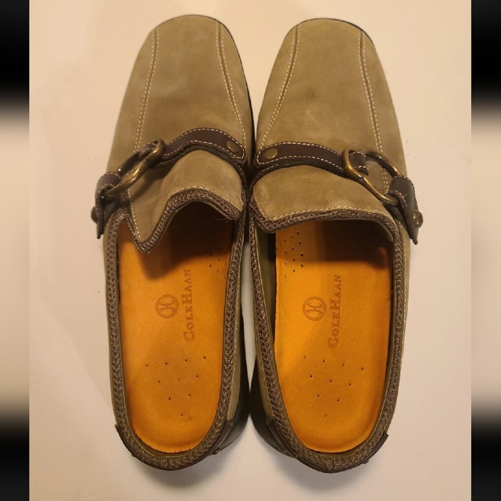 COLE HAAN X NIKEAIR MULES 8.5 B SAGE GREEN NUBUCK DRIVING MOCS RING D17990 RARE